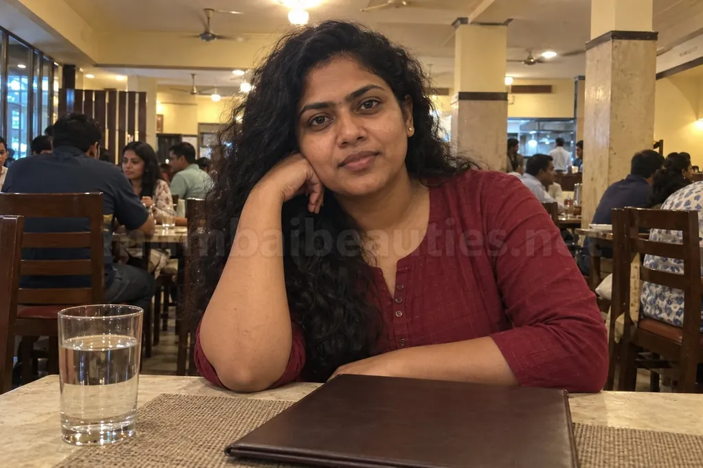 A woman at dinner in a Mumbai restaurant: a full night at any escort price level